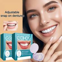 一套便携式牙齿装饰品，包括可拆卸牙贴面、临时上下假牙，适合所有缺牙的朋友，也可作为宴会/派对期间的临时牙齿配件，是送给父母/情人节的完美礼物。 - 白色 - 查看 2