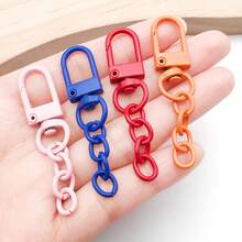 5/10/20/30件彩色喷漆钥匙扣套装，包含金属门钩和四节钥匙尾链。适用于手工DIY工艺套装、吊坠制作以及钥匙圈、钥匙链、弹簧扣和挂钩等配件。 - 鑰匙扣 - 查看 3