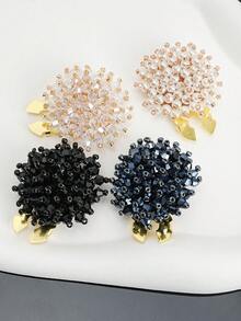 2 Pieces Button Cover For Shirts, Cute Faux Pearl Cufflink Cover, Hand Woven Beading Buckle Clip, Suit, Tailcoat, Shirt Decoration Buttons, Collar Clip, Shiny Button Cover, Suitable For Daily, Party And Wedding Clothing Fashion Decoration Cufflinks, Valentine's Day Gifts