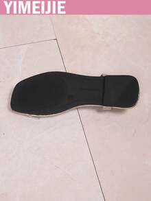 1 Paar Damen Flache Sandalen, Mode Strand Sandalen, Schmetterling Strand PVC Strass Damen Flache Sandalen, Quadratische Zehenform Sandalen, Frühling/Sommer - Gold - Übersicht 7