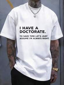 1pc PhD Humor T-Shirt - 100% Cotton Crew Neck Tee, High Stretch Knit ...