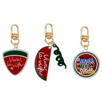 Llavero de sandía brillante, accesorio de llavero de acrílico unisex Viva La Vida