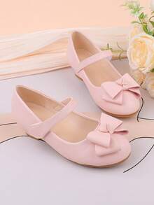 Flower Girl High Heels Shoes For Wedding, Party, Holiday, Suitable For Toddler, Little & Big Girls, Classic Comfortable Versatile Pink Bow Tie Pumps, Formal Dress, Performance, Ballet, Princess Shoes - Pink - View 4