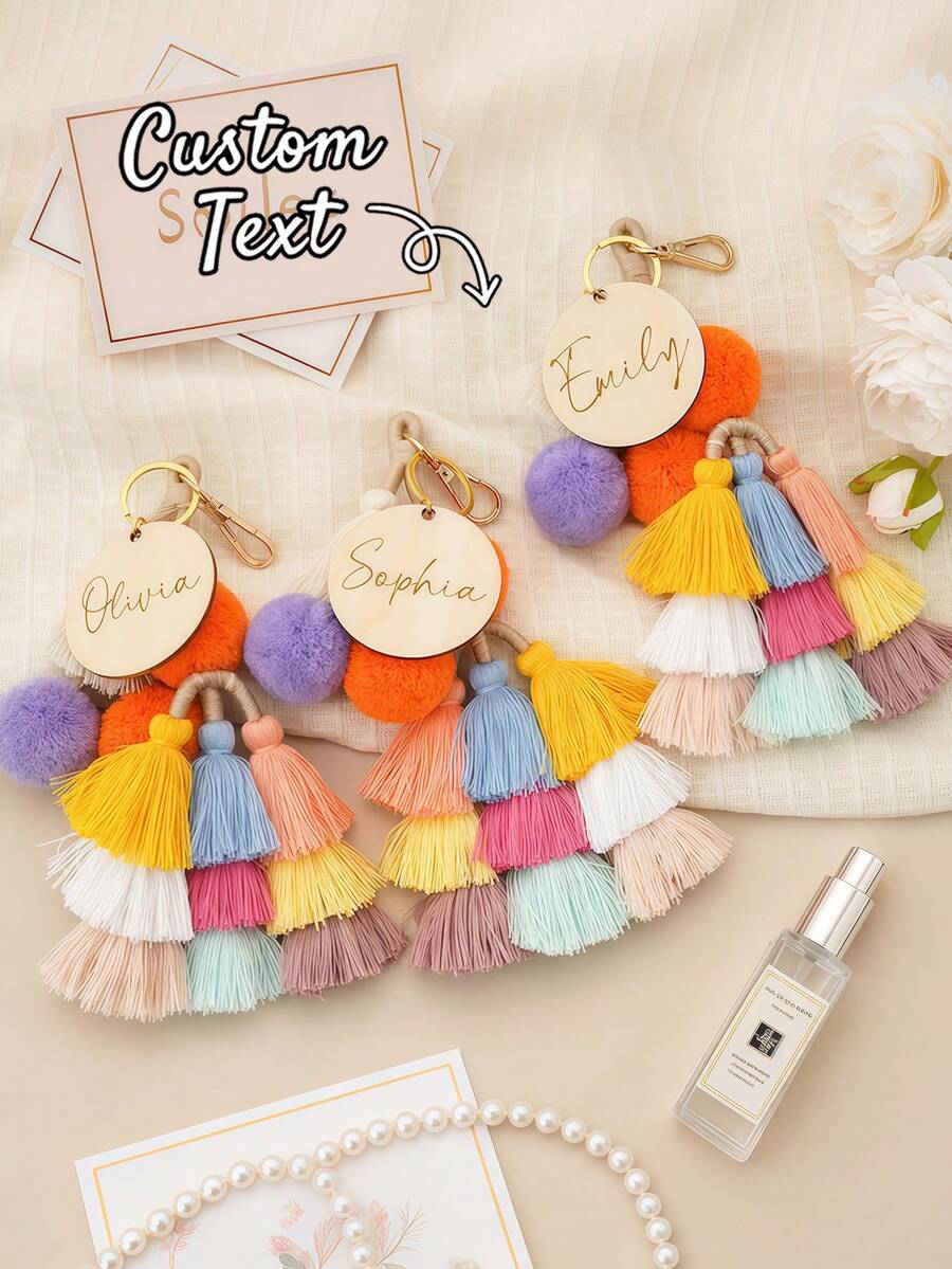 Personalized Bag Accessories - Fashionable, Colorful, Cute, Minimalist, Unique And Fun Decorations For Beach Bags, Handbags, Tassels And More. Perfect As Christmas Gifts, Valentine's Day Gifts, DIY Birthday Gifts, Anniversary Gifts, Couple Gifts, Mother's Day Surprises, Wedding Favors, Bridesmaid Gifts, Party Favors, New Year Gifts, Or Gifts For Best Friends. - Multicolor - View 1