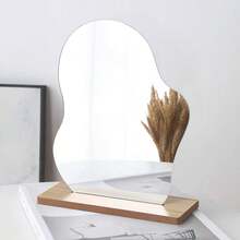 1 件不对称云形亚克力化妆镜，适用于梳妆台、宿舍和书桌装饰家居浴室装饰秋季装饰化妆收纳浴室配件返校