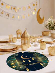 4pcs/6pcs Bohemian Pattern Placemats, Ramadan Placemats, Seasonal Ramadan Home Decor, Bohemian Style, Linen-Like Material, Ramadan Home Decor Indoor/Outdoor Party Supplies, Ramadan Themed Decoration, Room Decor. Suitable For Home Kitchen Decor And Ramadan Event Party Decoration