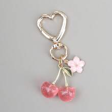 1 Piece Unisex New Shiny Simulated Cherry Keychain Fashion Exquisite Three-Dimensional Cherry Blossom Accessory Bag Pendant - Hồng - Xem 6