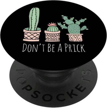 Black Cactus Dont Be Rick Desert Plant Gift Product PopSocke PopGrip: Swable Grip For Phones &; Table PopSocke Standard PopGrip : Cell Phones &; Accessories