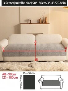 1pc Comfortable Chenille Sofa Cushion Cover, Modern Minimalist Non-Slip Sofa Seat Pad, Dust-Proof And Washable Sofa Slipcover, Soft And Fade-Resistant, Pet-Friendly, Suitable For Bedroom, Office, Living Room, L-Shaped Sofa And 1/2/3/4-Seat Sofa - Light Grey - View 17