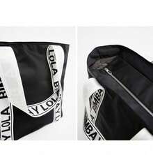 Women's Large Nylon Shoulder Bag, Multi-Pocket Zippered Tote Bag For Work, Travel And Campus, Spacious Leisure Handbag With Adjustable Strap - trắng - Xem 5