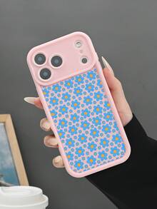 1pc Blue Daisy Small Floral Print Pattern Phone Case Fresh Botanical Aesthetic Garden Style For Birthday Gift Women Daily Use  Compatible With IPhone 17 Promax 17 Pro 17Air 17 16E 16 15 14 13 13Mini 12 12Mini 11 X XS XSMAX Plus Pro Case - Burgundy - View 7