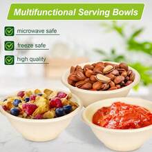 6 Oz Small Compostable Paper Bowls, Pack - Bagasse Bowls Condiments, Sauces, UXAR - 6盎司棕色包裝,100個裝 - 查看 6