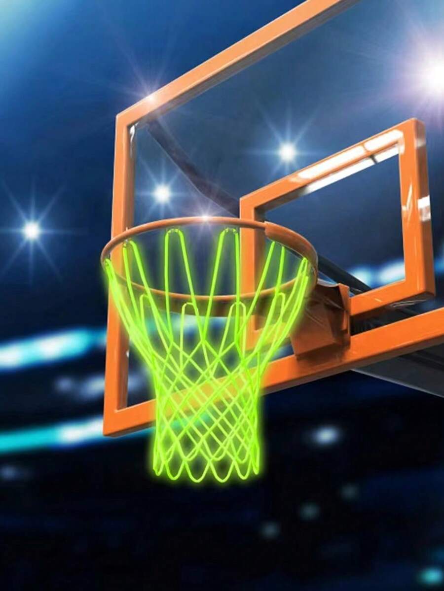 1 Piece 50cm Standard Luminous Self Luminous Basketball Net, Green Fluorescent Adult Outdoor Sports Self Luminous Basketball Frame Net - Multicolor - View 1