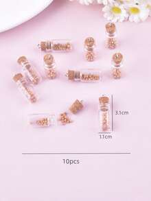 10pcs Mustard Seed Glass Bottle Pendant, Faith, Power, Belief Pendant, Earring, Necklace DIY Jewelry Accessories For Women - Apricot - View 5