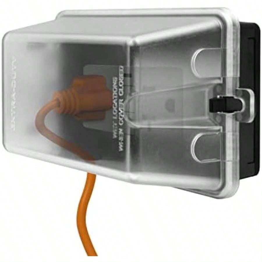 ENERLITES - Carcasa extra resistente a la intemperie, cubierta de salida aire última intervensión, receptáculos GFCI, doble instalación, uso horizontal o vertical, 1 banda de 6.1 x 3.4 x 2.8 pulgadas, cubierta transparente, IUC1HV-D(Horizontal o vertical) - Multicolor - Ver 1
