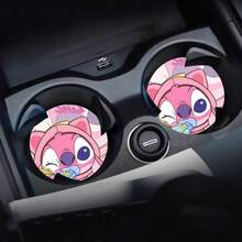 2个/4个迪士尼杯垫，尼克和朱迪杯垫，史迪奇汽车杯垫，疯狂动物城杯垫，创意防滑收纳杯垫，可爱保温杯垫，卡通防滑杯垫，通用汽车杯垫 - 彩色 - 查看 7