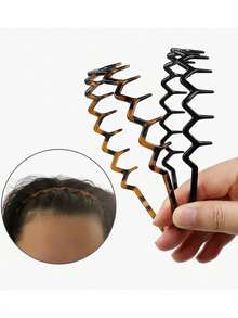 8个男女通用塑料齿发箍，细齿发圈，防滑黑色梳子发箍 - 彩色 - 查看 12