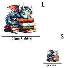 1pc/2pcs/3pcs Durable Long-Lasting Heat Transfer Stickers With Small Dragon In Ocean Book Patch, For DIY T-Shirts, Sweatshirts, Jeans, Hoodies, Backpacks, Jackets, Handbags, Pillows - Multicolor - View 3