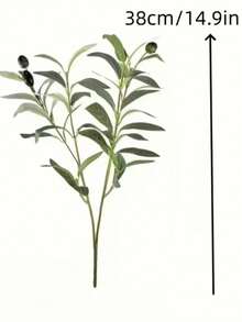 1/3/4/5/6pcs Artificial Green Plant Stems, Olive Tree Branches For Home Vase And Wedding Decor, Fake Gypsophila Flower Bouquet For Outdoor Garden, Birthday Party, Bridal Bouquet, Home Living Room Bedroom Windowsill Vase Decoration, New Year Decor - Olive Branch - View 11