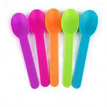 50Pack Disposable Plastic Dessert Spoons 5.9" Mixed Spoons For Ice M Frozen Yogurt Cereal And Party Use - 2個環保勺子 - 查看 2