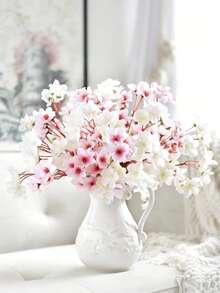 MEHELANY 1Pc Pink Artificial Cherry Blossom Branches Spring Peach Blossom Flowers Silk Plum Blossom Branches Vase Arrangements Faux Cherry Flowers For Woman Gift Table Centerpieces Home Wedding Party Decoration, DIY Craft Items, Anniversaries, Valentine's Day - Pink - View 4