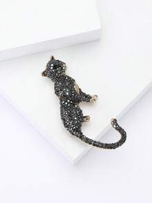 水钻豹纹胸针 - 奢华动物胸针，男女皆宜，休闲派对珠宝配饰/朋友礼物徽章装饰 - 豹子 - 查看 4