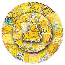50pcs Cute Cartoon Cheese Fries Food Themed Stickers, Suitable For Scrapbooking, Diaries, Laptops, Water Bottles, Cars, Etc. Positive Message Gifts - Multicolor - View 4