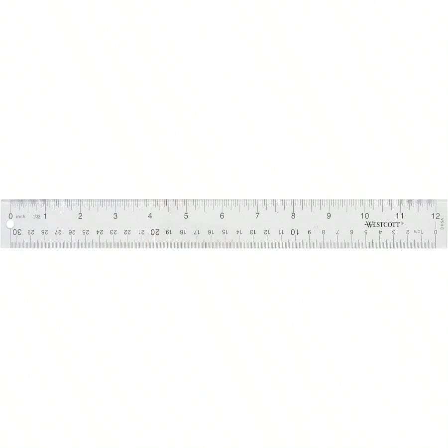 Acrylic Ruler, Easy - To - Read Markings, Scratch - Resistant Design, Raised Beveled Edges, Crafting, Office, Classroom, Back To School, School Supplies, 12 - Inch - 1 - View 1