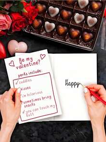 1pc, Charming Valentine's Day Card. Anniversary Card. Husband Card. Includes Envelope. Premium Paper. Wishing You Eternal Youth And Good Health. Adorned With Heart Motifs. The Perfect Valentine's Day Card From Wife To Husband (12cm/4.7in X 17cm/6.7in). - Đỏ - Xem 7
