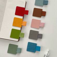1pc Universal Loose-Leaf Notebook Accessories, Self-Adhesive Pen Clip, Elastic Band, PU Leather Pen Holder - Multicolor - View 6