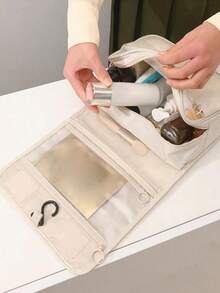 1个加厚防水挂式洗漱包，适合旅行和商务出行，可用作洗漱包、旅行包、化妆品收纳包、沙滩包、度假必备品、学习用品、旅行必需品、宿舍浴室用品、返校用品等，女士适用。 - 彩色 - 查看 7