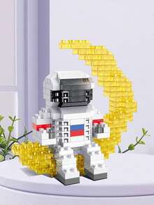 1 Set Mini Assemble Plastic Building Blocks Toy, Space Astronaut Series, Includes Astronaut Landing On Moon/Weightless/Running And Telescope, With High-Definition 3D Assembly Instruction, Micro-Particle Building Blocks 3D Model Assembly Toy, Suitable For Birthday Holiday Gifts, Creative Decorations, Suitable For Beginners To Practice Simple Block Assembly, Develop Hands-On Ability, Can Be Used For Room Decoration. - Multicolor - View 9