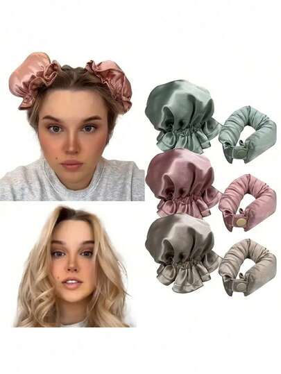 2pcs No Heat Curling Iron Big Wave Sleeping Hair Curler Set (1 Curling Iron + 1 Styling Spray), Curling Iron, No Heat Curling, Curling Iron, Hair Products And Accessories, Suitable For Salons, Beauty Parlors, Back To School, Travel & Vacation, Hair Accessories Curling Iron