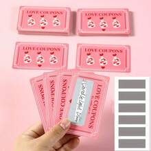 30张情人节婚礼DIY告白游戏刮刮卡，DIY婚礼派对游戏卡，生日派对互动刮刮赢游戏卡 - 粉色 - 查看 9