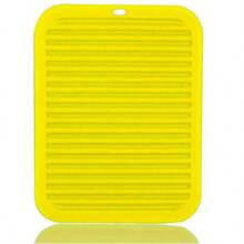 1pc Silicone Heat Resistant Mat, Soft & Foldable, Waterproof & Oil-Proof, Tabletop Trivet, Multi-Functional Vegetable & Fruit Silicone Drain Mat, Easy To Clean, Dining Table Coaster - Multicolor - View 10