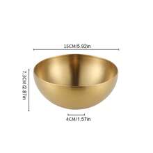 1个/5个/10个装不锈钢金色沙拉碗，防锈、防摔、易清洗，适合盛放水果、面条、零食、沙拉和烘焙食品 - 多功能厨房用具，家居、餐饮和学习用品 - 金色 - 查看 3