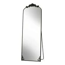 65-Inch X 21-Inch Arched Full Length Mirror - Vintage Baroque Style Floor Mirror With Antique Gold Finish - Metallic Retro Freestanding Full Body Mirror For Living Room, Bedroom, Entryway & Luxe Home Decor - 黑色 - 查看 2