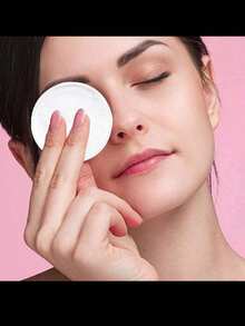 一次性圆形卸妆棉洁面乳，美容护理，清洁肌肤，卸妆，卸除指甲油，适合居家或旅行使用 - 藍色 - 查看 5