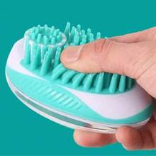 2-In-1 Pet Cat Dog Bathing Brush, Silicone Material, Massage Comb, Soft & Skin-Friendly Pet Shower Brush, Hair Grooming Cleaning Tool, Dog Cat Bathing Supplies - Multicolor - View 6