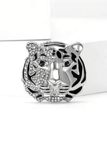 奢华水钻虎头胸针 - 动物胸针，男女通用，休闲派对饰品/朋友礼物/徽章装饰 - 老虎頭 - 查看 8