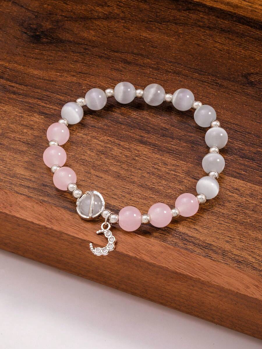 1pc Unique Design, Versatile & Sweet Fairy Moon Bracelet - Moon Bracelet - View 1