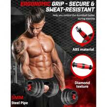 CYPNKit de Mancuernas y Pesas Juego de Mancuernas Ajustables 6 en 1 Barras para Ejercicio en Casa Multi Usos con Pesas Rusa Disponible en Varios PesosFashion - 221169784 - Ver 4