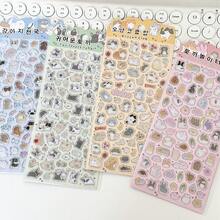 8 件可爱宠物 3D 水晶贴纸，可爱猫、狗、兔子等动物贴纸，天气、植物、迷你零食卡通贴纸，适用于剪贴簿、手机壳装饰、笔记本文具