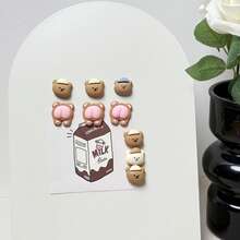 5pcs/8pcs/10pcs Cute Cartoon Cow Fridge Magnets, Oval Plastic Refrigerator Stickers And Whiteboard Decals, Suitable For Home And Office Decoration, Creative Educational Supplies, Magnetic Decorations - Multicolor - View 9