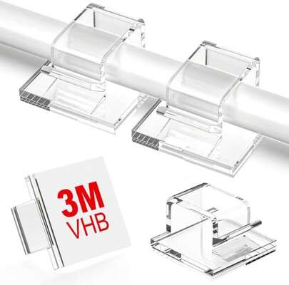 TidyHelper 200 PCS Christmas Light Clips (Small, Clear), Adhesive Hooks For Outdoor String Lights, Cable Clips Wire Holder Cord Organizer For Patio Decor, Porch Decor, Balcony Decor &Amp; Holiday Decor