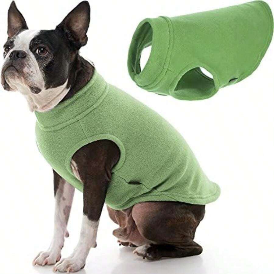 Gooby - Stretch Fleece Vest, Pullover Fleece Vest Jacket Sweater for Dogs, Forest Green, X-Large(Pasto verde Large Longitud: (13")) - Multicolor - Ver 1