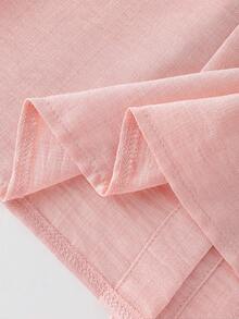 优雅法式粉色方领短袖女式衬衫，修身设计，春夏款