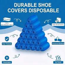 100pcs Disposable Shoe Covers, Hygienic Travel Hotel Slippers - Blue - View 4