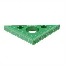 Regla triangular de aleación de aluminio, ángulo de 45 grados, escalas imperiales yétricas, cuadrados de carpintería de precisión triangular derecha isósceles BKQU - Verde - Ver 2