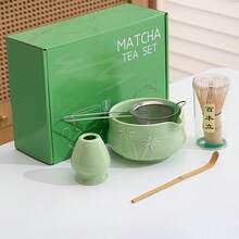 1pc/5pcs Coconut Tree Matcha Tea Set, Includes Matcha Bowl, Matcha Whisk, Matcha Cup, Stirrer, Tea Spoon, Tea Bowl Set, Matcha Preparation Tools, Dessert & Beverage Making Tools, Japanese Gift Box, Matsukane Matcha Stirring Set, Gift For Matcha Lovers